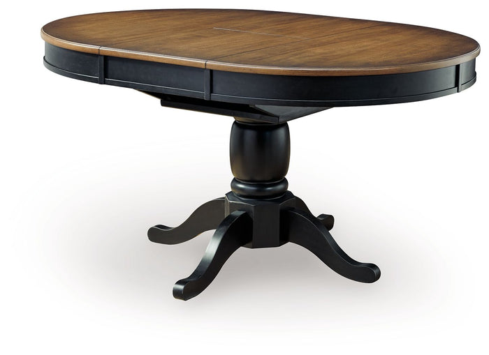 Clorazi - Oval Dining Room Butterfly Extension Table - Black / Brown image 1
