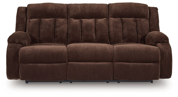 Free Wake - Reclining Power Sofa With Drop Down Table - Chocolate image 2