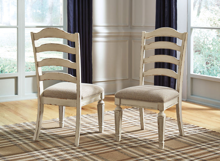 Realyn - Dining UPH Side Chair (Set of 2) - Ladderback - Chipped White image 3