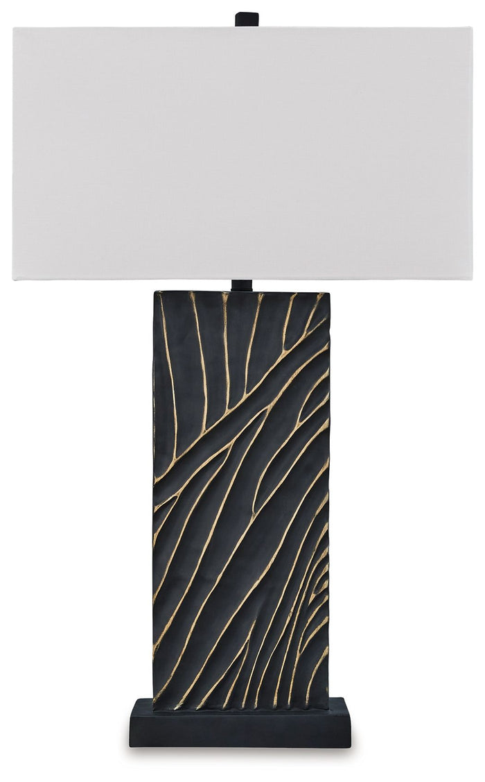 Bartlen - Poly Table Lamp - Black / Gold Finish image 1