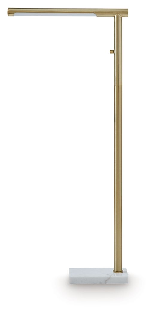 Santiford - Metal Floor Lamp - Gold Finish / White image 2