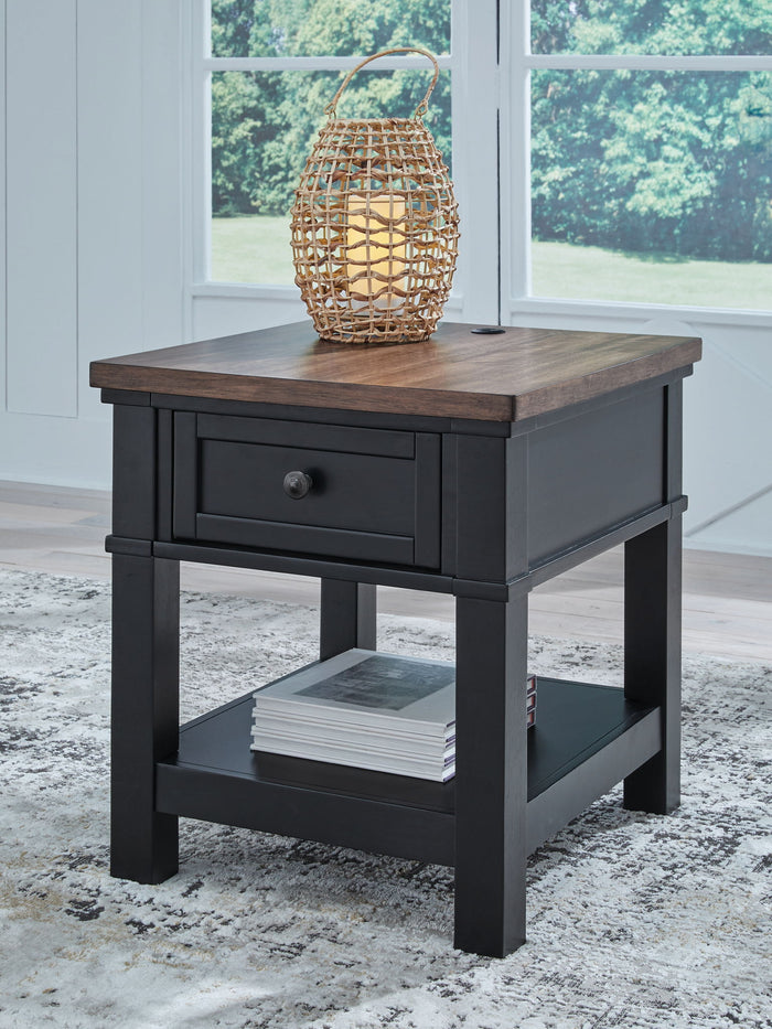 Wildenauer - Rectangular End Table - Brown / Black image 3