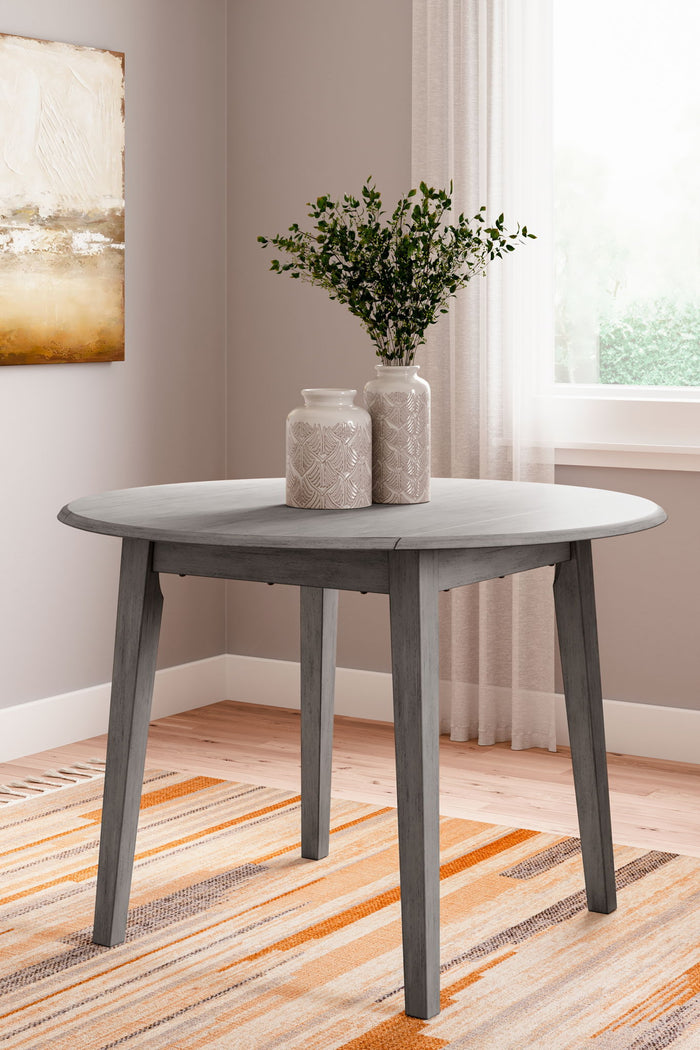 Shullden - 5 Pc. - Drop Leaf Table, 4 Side Chairs - Gray image 2
