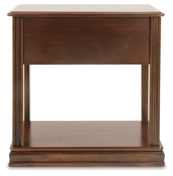 Breegin - Chair Side End Table - Removable Tray - Brown image 4