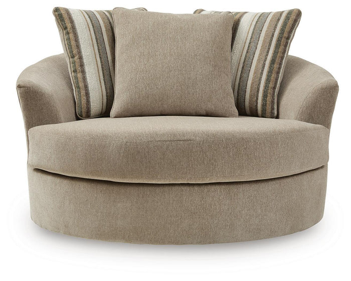 Linenhause - Oversized Swivel Accent Chair - Dune image 3