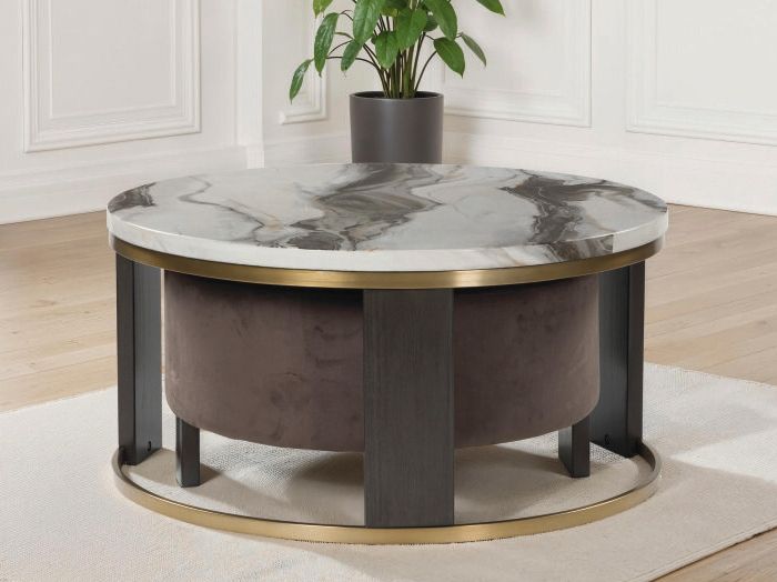 Jazmore - Nesting Cocktail Tables (Set of 2) - Brown / Brass Finish image 3