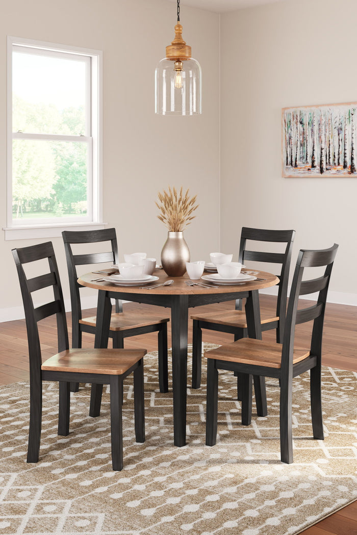 Gesthaven - Round Dining Room Drop Leaf Table Set in a styled room