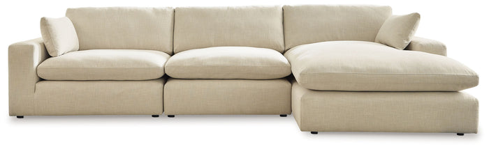 Elyza - 4 Pc. - Right Arm Facing Corner Chaise 3 Pc Sectional, Ottoman - Linen image 4