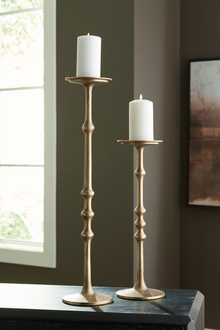 Larwick - Candle Holder Set (Set of 2) - Antique Brass Finish image 4