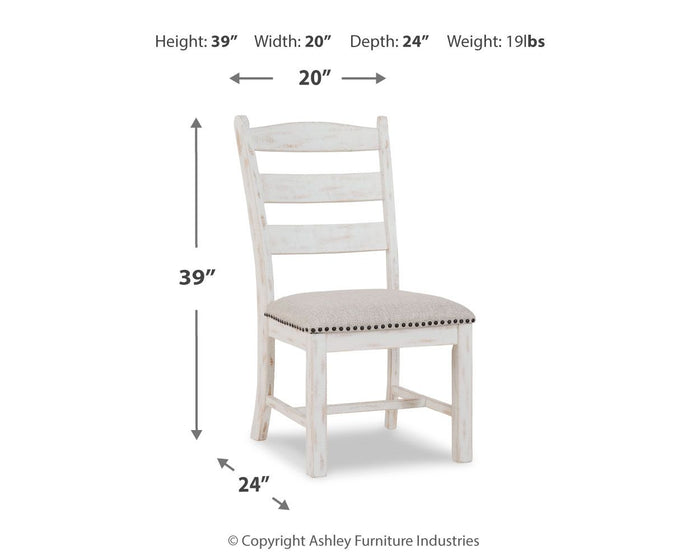Valebeck - Dining UPH Side Chair (Set of 2) - Beige / White image 3