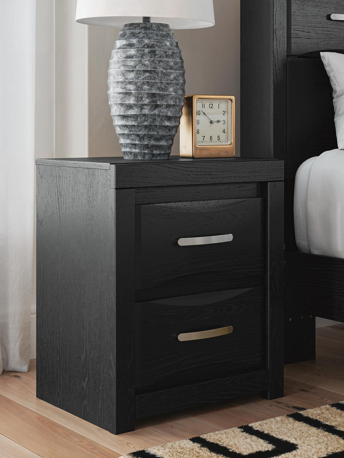 Stabotta - Two Drawer Night Stand - Black image 3