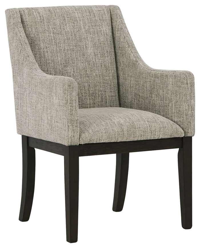 Burkhaus - Dining UPH Arm Chair (Set of 2) - Beige / Dark Brown image 4