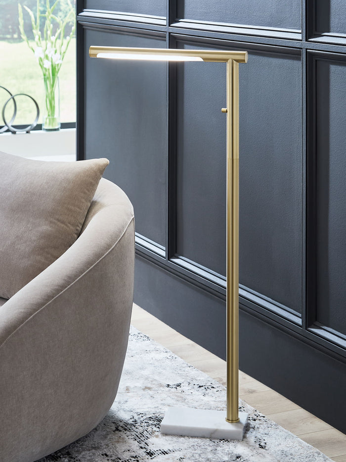 Santiford - Metal Floor Lamp - Gold Finish / White image 3