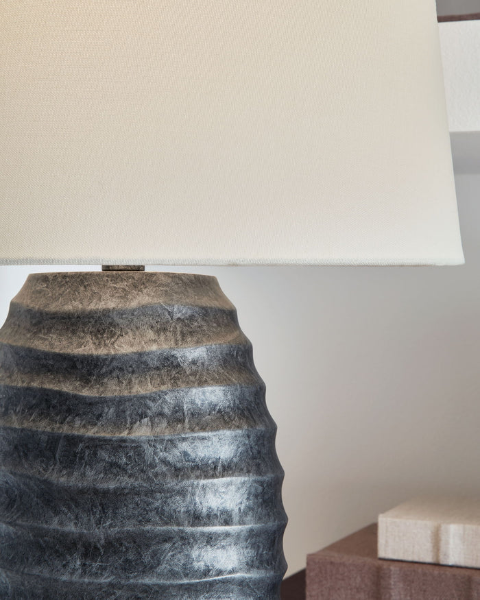 Caronick - Poly Table Lamp (Set of 2) - Antique Silver Finish image 2