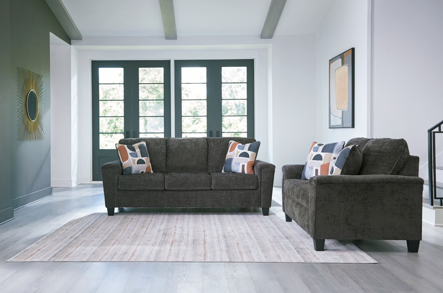 Black / 2 Pc. Sofa, Loveseat