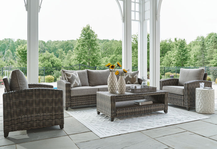 Oasis Court - Sofa, Chairs, Table Set (Set of 4) - Gray image 4
