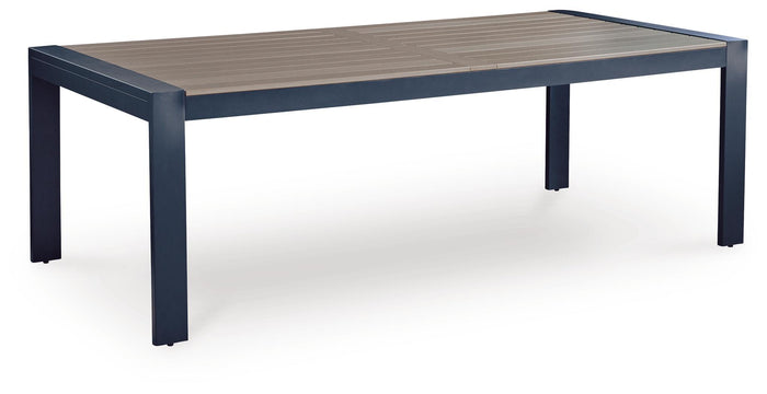 East Beach - Rectangular Dining Table With Umbrella Option - Blue image 1