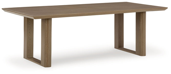Serene Bay - Rectangular Dining Table With Umbrella Option - Dark Brown image 1