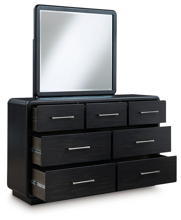 Rowanbeck - Dresser And Mirror - Black image 2