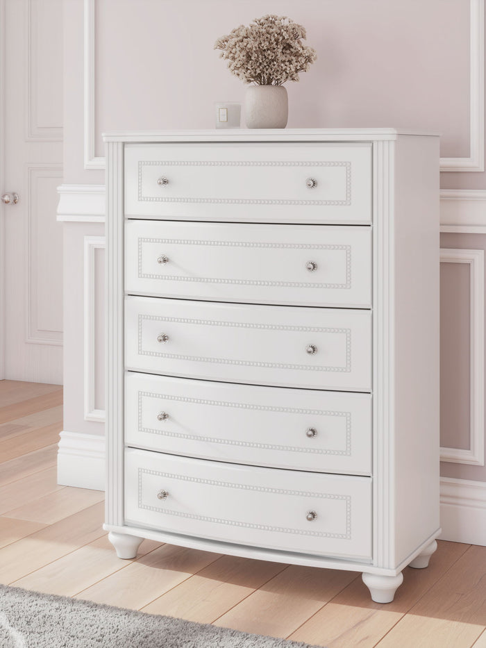 Kozlani - Five Drawer Chest - White image 2