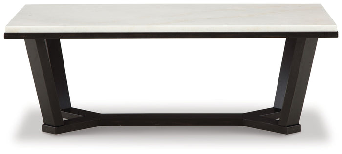 Fostead - Rectangular Cocktail Table - White / Espresso image 3