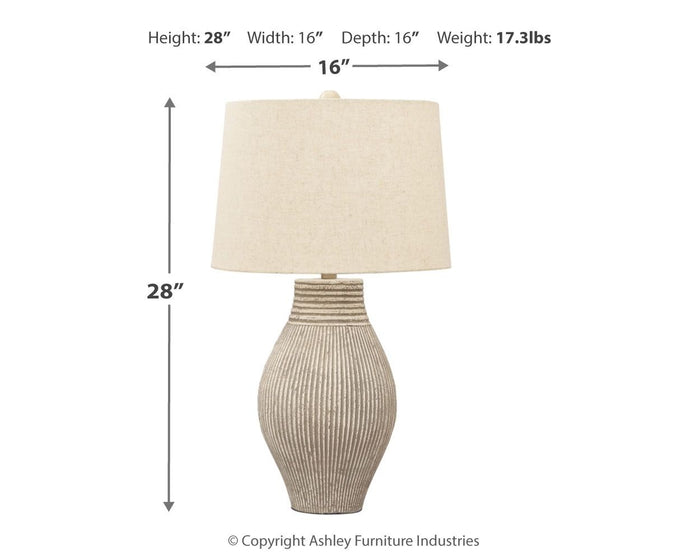 Layal - Paper Table Lamp  - Beige image 4