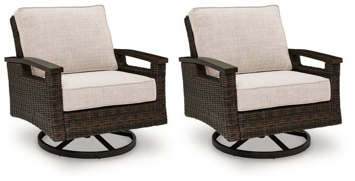 Monterey Point - Swivel Lounge Chair (Set of 2) - Dark Brown image 1