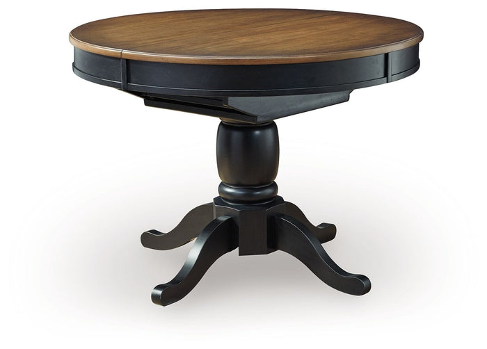 Clorazi - Oval Dining Room Butterfly Extension Table - Black / Brown image 4
