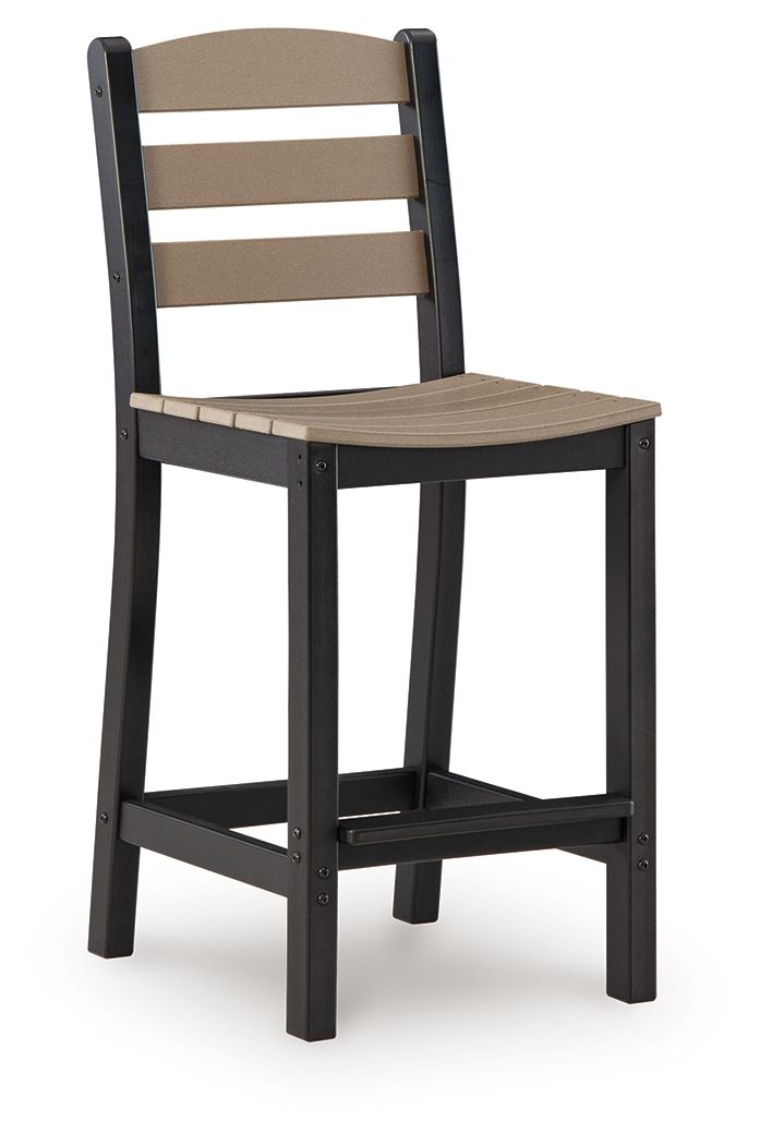 Shoreline Beach - Outdoor Counter Table And 2 Barstools (Set of 3) - Black / Beige image 4