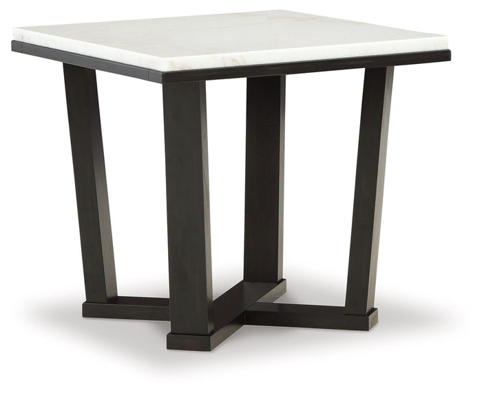 Fostead - Square End Table - White / Espresso image 1