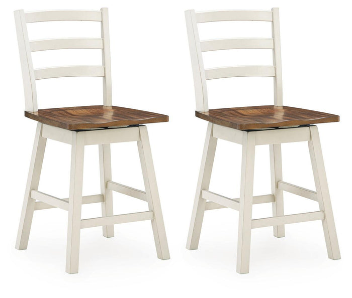 Brinfern - Swivel Stool (Set of 2) - Brown / Antique White image 1