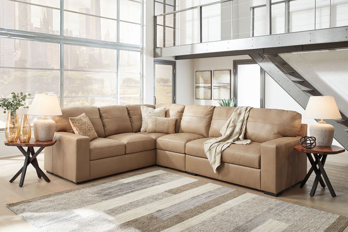 Bandon - 3-Piece Sectional With Raf Loveseat - Leather Match - Toffee image 2