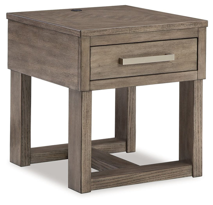 Loyaska - Rectangular End Table - Grayish Brown image 1