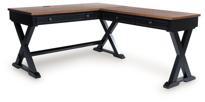 Wildenauer - Home Office Desk And Return - Brown / Black image 1