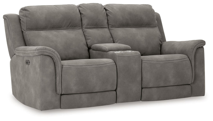 Next-Gen Durapella - Pwr Rec Loveseat/Con/Adj Hdrst - Microfiber - Slate image 1