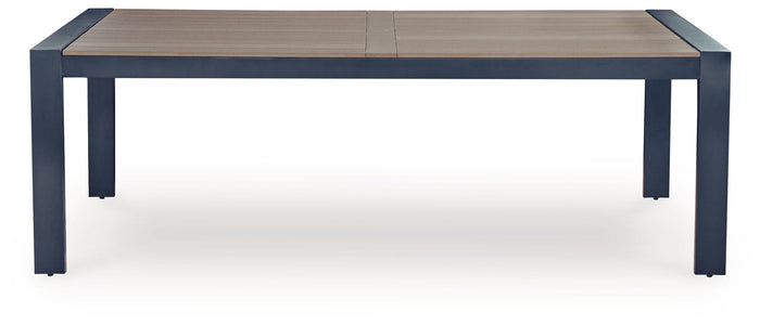 East Beach - Rectangular Dining Table With Umbrella Option - Blue image 4