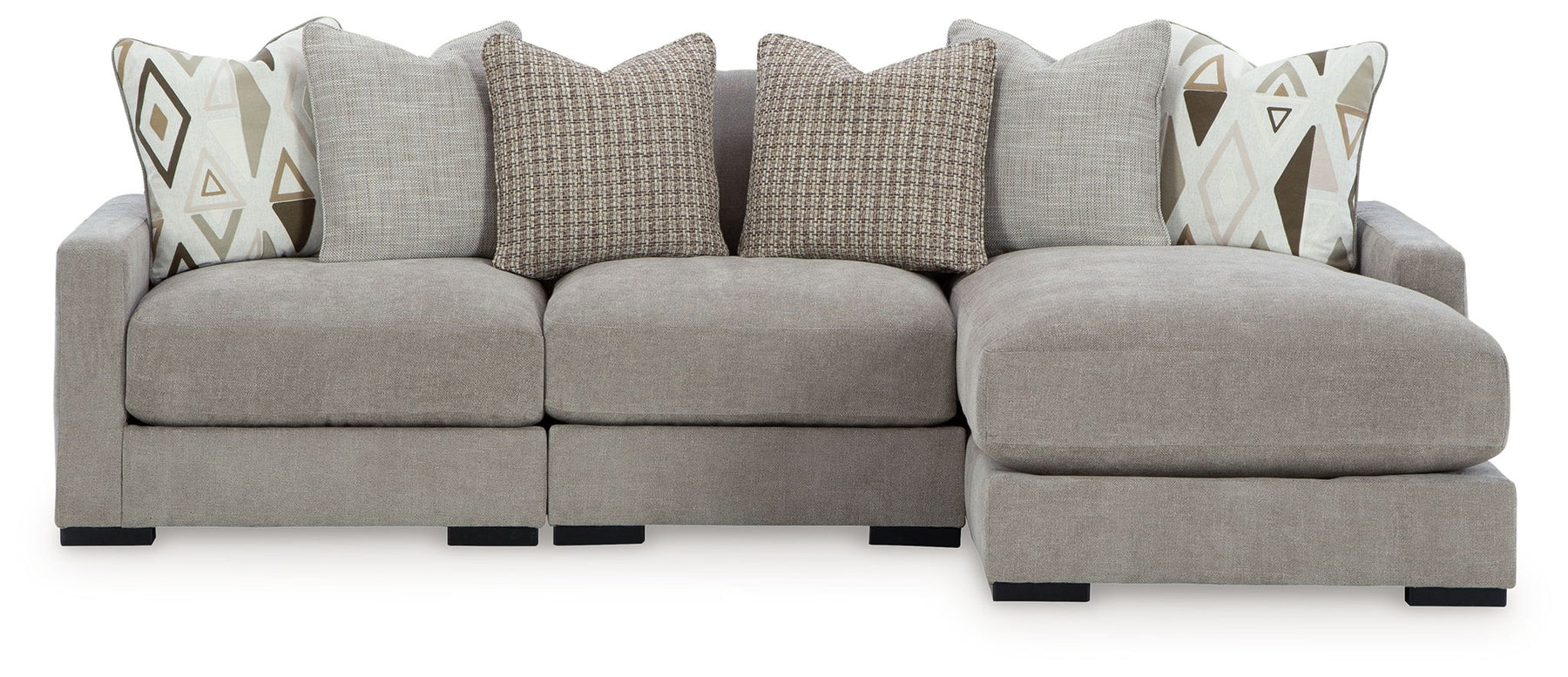 Gray / 3 Pc. Right Arm Facing Corner Chaise Sectional