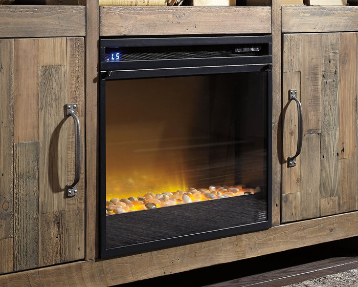 Entertainment Accessories - Fireplace Insert Glass/Stone - Black image 4