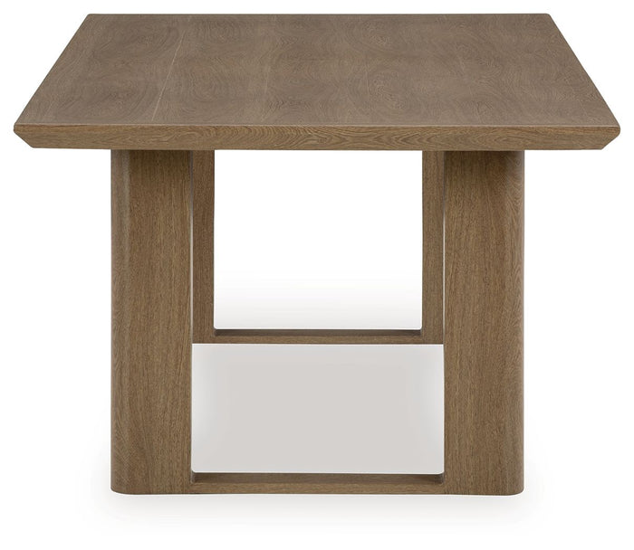 Serene Bay - Rectangular Dining Table With Umbrella Option - Dark Brown image 2