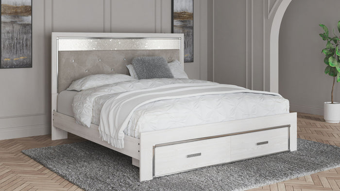Altyra - King Upholstered Storage Bed - White image 4