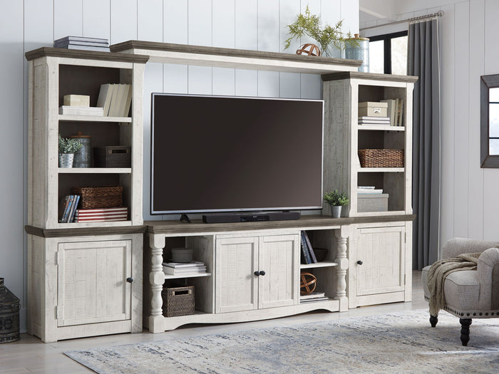 Havalance - 4 Pc. - Entertainment Center - 67" TV Stand - Brown / Beige image 3