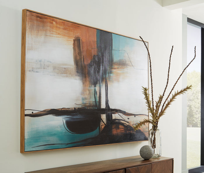 Brunonia - Wall Art - Teal / Orange / Black image 4