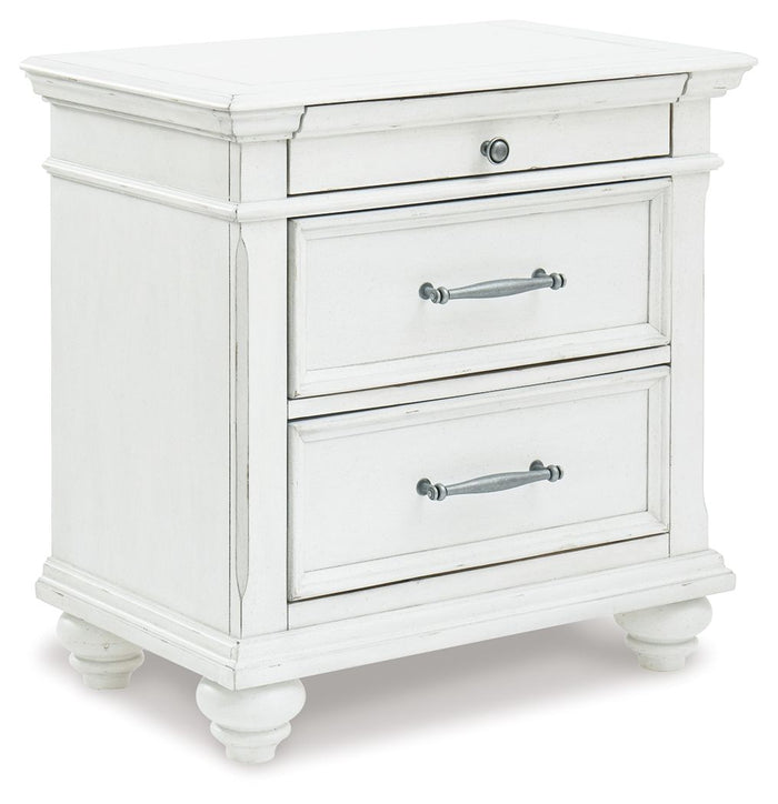 Kanwyn - Three Drawer Night Stand - Whitewash image 1