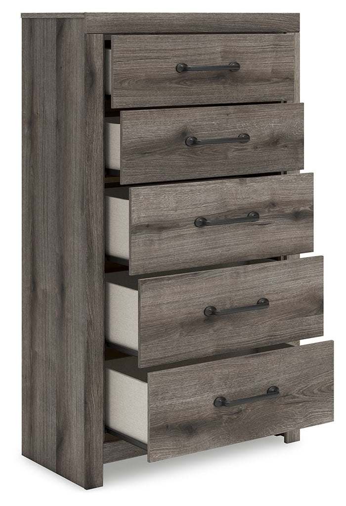 Graystorm - Five Drawer Chest - Brown Gray image 3
