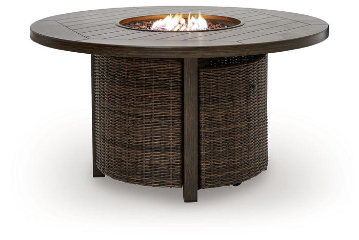 Monterey Point - Round Fire Pit Table - Dark Brown image 3