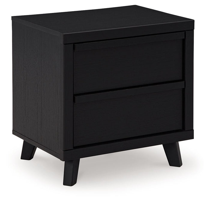 Danziar - Two Drawer Night Stand - Black image 1
