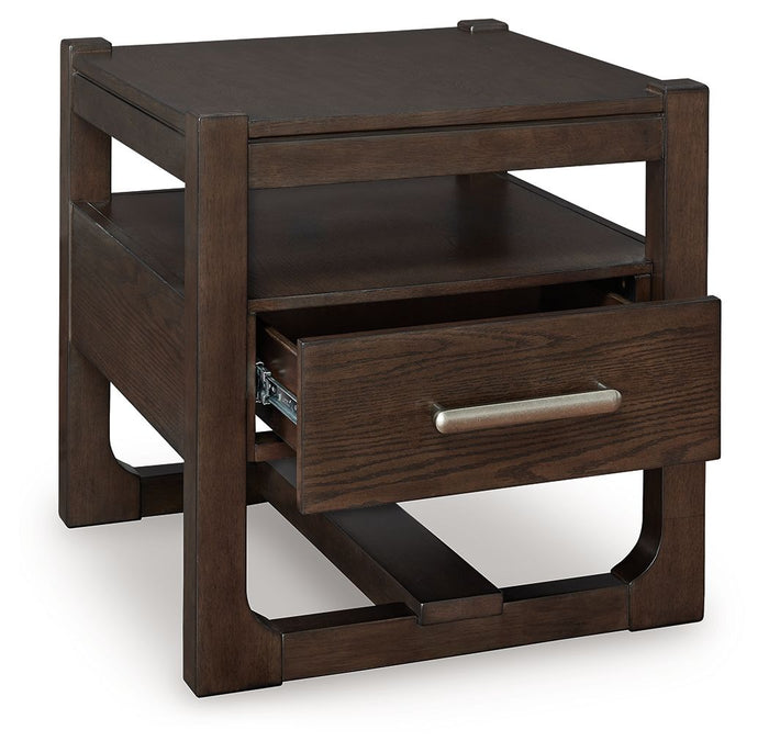 Breckington - Square End Table - Dark Brown image 4