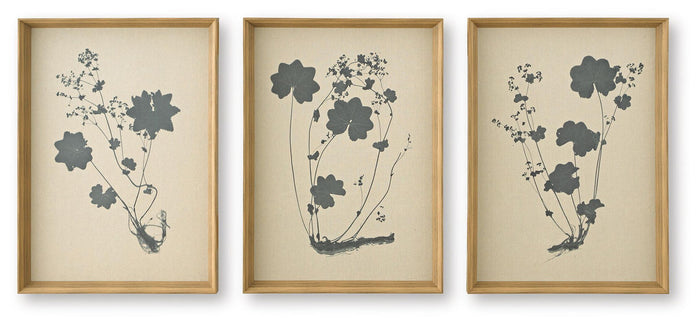 Huddwick - Wall Art Set (Set of 3) - Linen / Black image 1