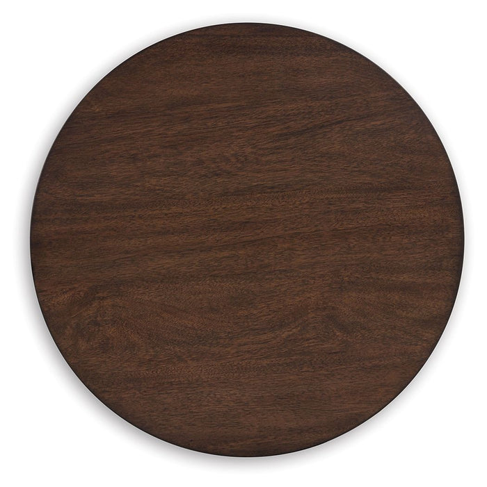 Korestone - Round End Table - Dark Brown image 4