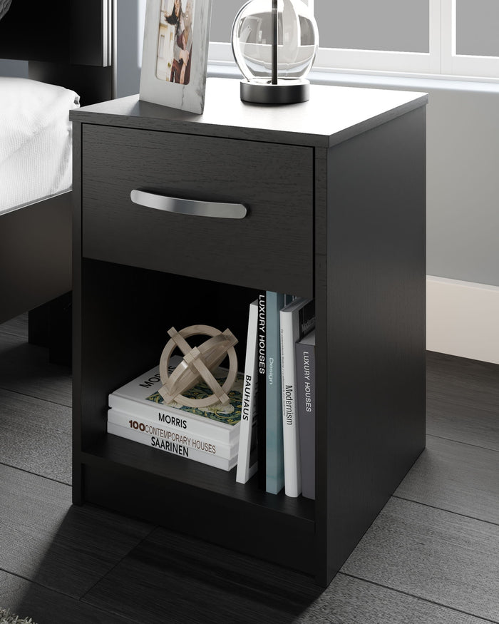 Finch - One Drawer Night Stand - Black image 3